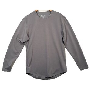 BYLT Drop Cut LUX Premium Long/S Mens M Brown Casual Stretch Crew Base Layer‎